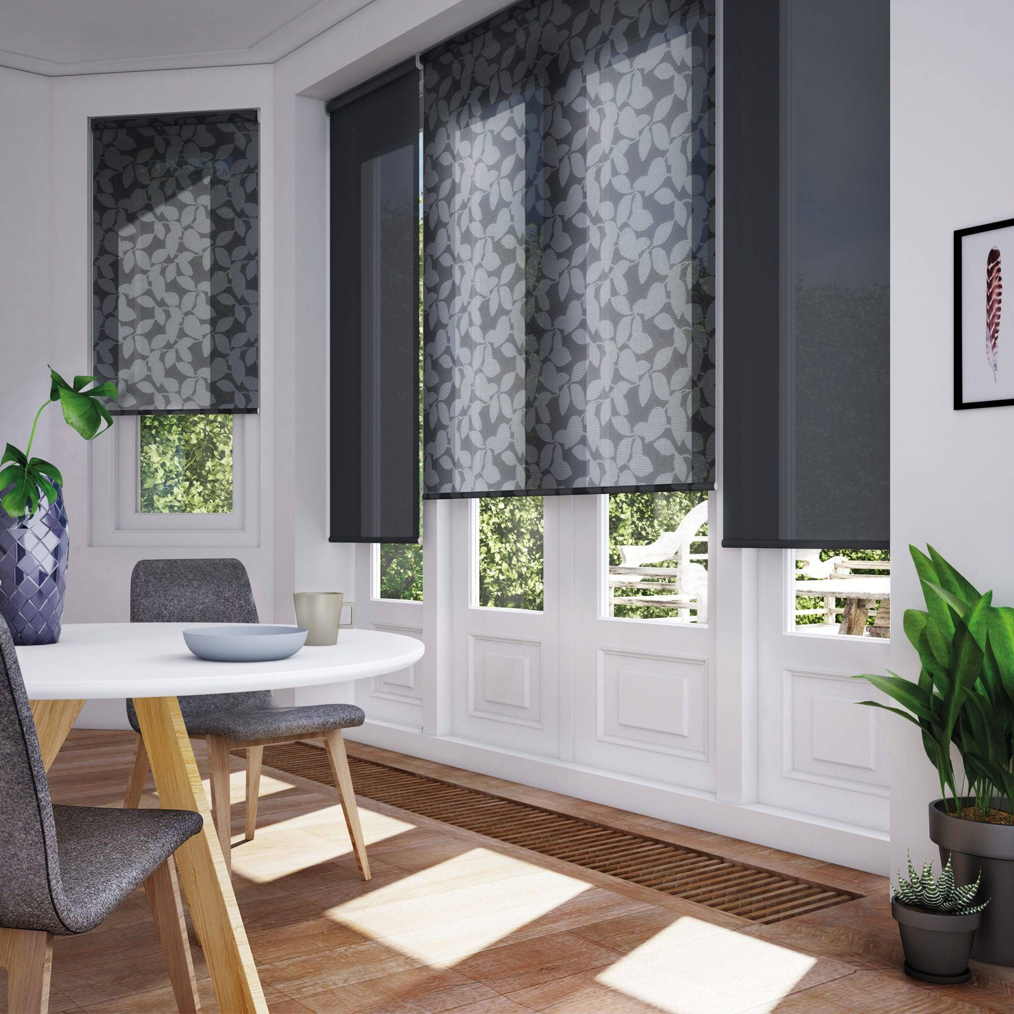 Roller blinds fabric and finish