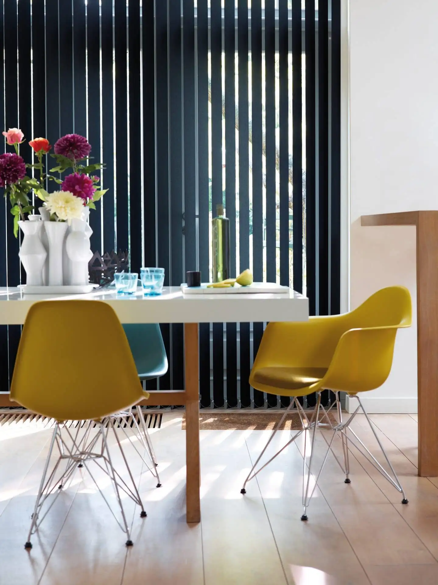 Vertical blinds in a workspace