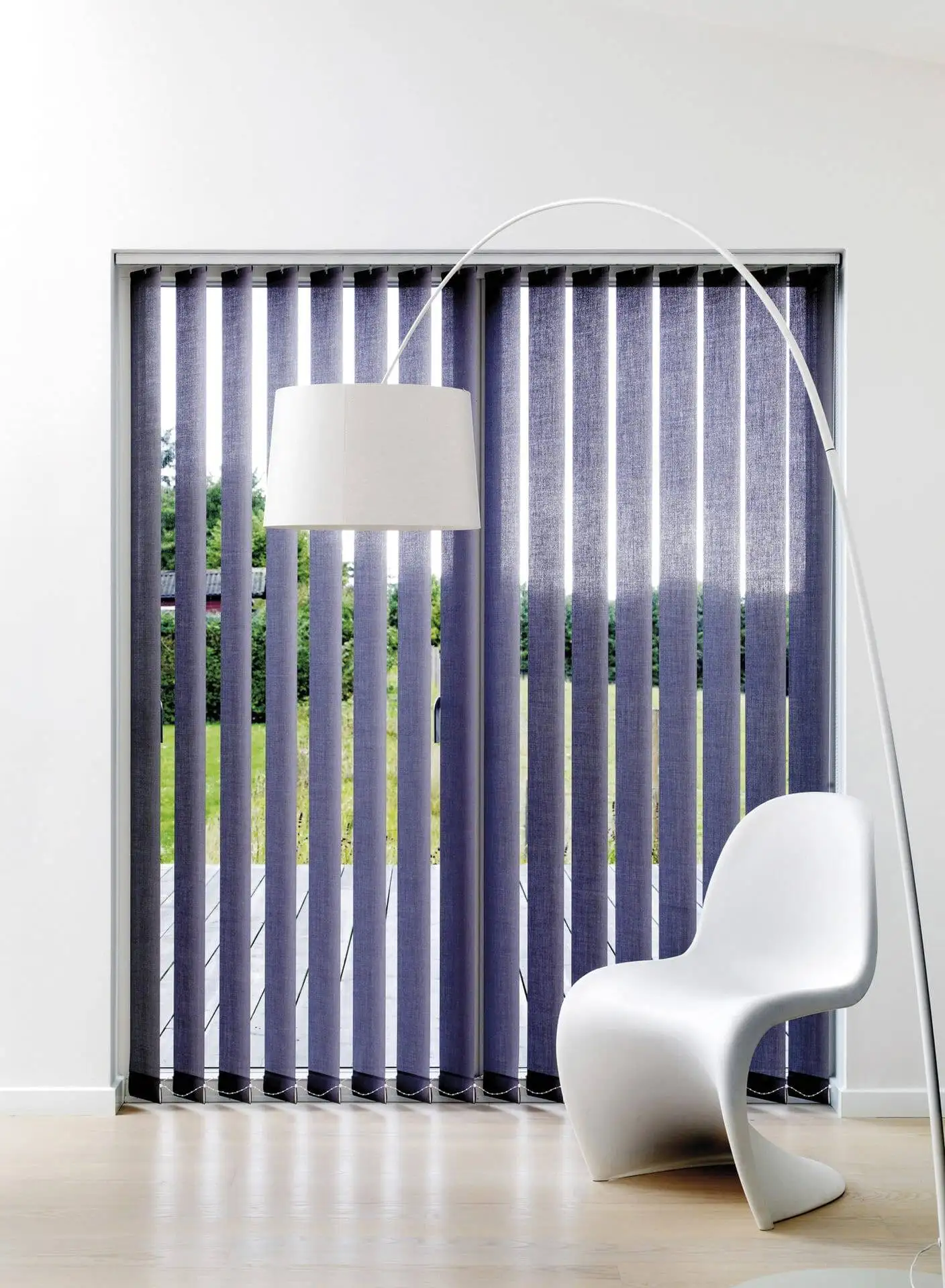 Vertical blinds fitted to a large opening